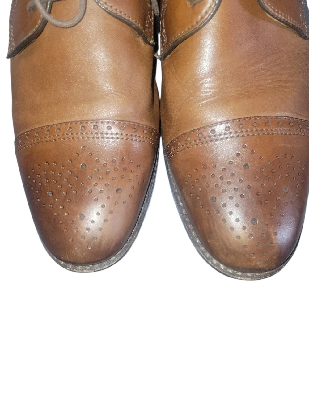 Johnston & Murphy Alredge Men's Brown Leather Cap-Toe Oxford Dress Shoes Sz 10M